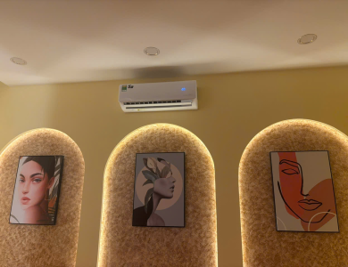 Thi công ống đồng âm tường & lắp đặt máy lạnh cho Như Ý Spa - Long An