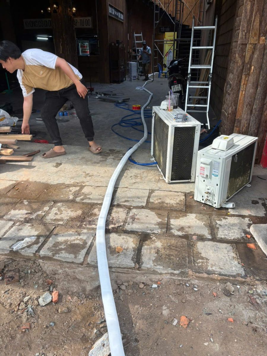 lắp đặt máy lạnh quán nhậu thực tế